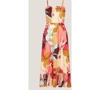 Monsoon Robe mi-longue bandeau Monsoon Iris imprimé fleuri Orange M (EU 40-42)