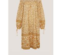 Monsoon Robe mi-longue Monsoon Ari Bardot à fleurs Jaune M (EU 40-42)