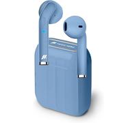 MONST-MUSIC HERO SBS Twin Style - Écouteurs stéréo sans Fil avec Microphone et Bouton réponse/Fin d¿Appel, étui de Charge de 300 mAh, jusqu'à 2,5 Heures d'écoute de Musique, Bleu