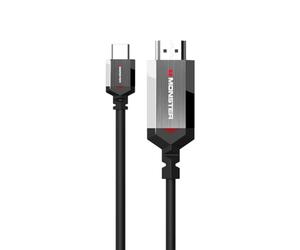 Monster Cable USB C vers HDMI, UHD 4K HDR 60Hz, Essentials, Plug & Play, 2m