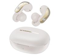 Monster Casque ouvert AC228, écouteurs à clipser, confort adaptatif, audio immersif, écouteurs ouverts Bluetooth 6.0 avec 30 heures d'autonomie, IPX5 résistant à l'eau - Blanc