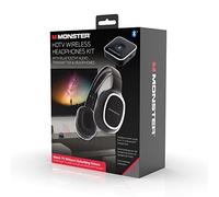 Monster - Casque TV - pour Téléviseur ou Console de Jeu - avec Transmetteur Bluetooth et Accroche Murale - Son Stéréo - Fonctionnement à 10 Mètres de Distance - Noir