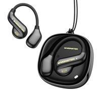 Monster Écouteurs ouverts AC390 à oreille, écouteurs ouverts avec son stéréo, Bluetooth 6.0, 24 heures d'autonomie, étanchéité IPX5, étui de charge rotatif avec cordon, ultra léger pour le sport de