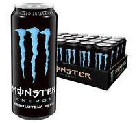 Monster Energy Absolutely Zero, boisson énergétique au goût classique de monstre mais zéro sucre et calories zéro énergie, palette de boissons énergisantes, boîte jetable (24 x 500 ml)
