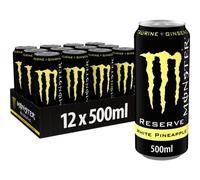 Monster Energy Reserve White Pineapple - Boisson énergétique contenant de la caféine au goût fruité de l'ananas - dans des boîtes jetables pratiques (12 x 500 ml)