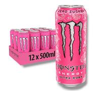 Monster Energy Ultra Lot de 12 boissons énergisantes contenant de la caféine au goût rafraîchissant de pamplemousse - Sans sucre et sans calories - Rose