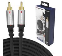 Monster Essentials Câble audio coaxial pour caisson de basses - Câble RCA optimisé pour réduire les interférences sonores et améliorer la qualité sonore - Câble audio coaxial de 4 m, doré, 4 mois