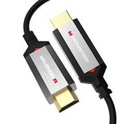 Monster Essentials Câble HDMI directionnel ultra haut débit 2.1, certifié Premium 48 Gbit/s, fibre optique AOC, prend en charge 8K @ 60 Hz, 4K @ 120 Hz, 5 m