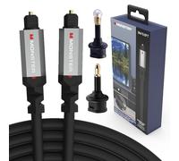 Monster Gen2 Essentials Câble optique numérique Toslink - Son surround clair et net pour home cinéma et systèmes de diffusion en continu ou de jeu - Câble noir de 2,7 m
