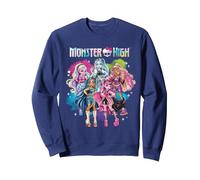 Monster High Alumni - Personnage Rainbow Cloud Group Sweatshirt, Unisexe pour Adultes, Bleu Marine, XL