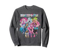 Monster High Alumni - Personnage Rainbow Cloud Group Sweatshirt, Unisexe pour Adultes, Chiné Foncé, XXL