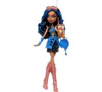 Monster High Boo-riginal Creeproduction Robecca Steam | Poupée de collection, Robot habillée en robe bleu/noir avec socle, journal et pingouin Capitaine Penny, JHK59