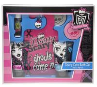 Monster High Coffret Bain Porte Clés + 2 Galets Effervescents Bain + Baume à Lèvres 4,5 g + Gel Douche 50 ml + Lotion Corps 50 ml + Pancarte de Porte
