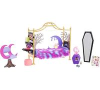 Monster High Coffret Chambre De Clawdeen Wolf avec Mobilier, Éléments De Décoration, Accessoires Et Feuille D’Autocollants, Jouet Enfant, Dès 3 Ans, HMV77, Plastique