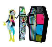 Monster High Coffret Monstrueux Secrets Frankie Stein Série Frayeurs Néon Couleurs Électriques avec 1 Poupée, Plus De 19 Surprises Inclus, Jouet Enfant, A Partir De 3 Ans, HNF79