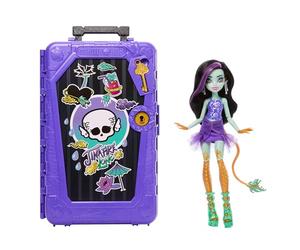 Monster High Coffret Monstrueux Secrets Jinafire Long avec Poupée et Accessoires, Destination : Oasis Glamour avec Mallette et Plus de 19 Surprises comme des Vêtements, JDR52