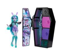 Monster High - Coffret Monstrueux Secrets Frayeurs Néon, Poupée Twyla, Casier, Plus de 19 surprises