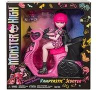 Monster high - coffret scooter vamptastic draculaura rose - poupee animal et vehicule - set jouet fille et carte Rose