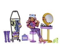 Monster High Coffret Studio De Mode De Clawdeen Wolf avec Poupée Clawdeen Wolf Et Plus De 20 Éléments De Jeu, Jouet Enfant, Dès 4 Ans, HKY70