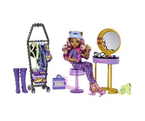 Monster High Coffret Studio De Mode De Clawdeen Wolf avec Poupée Clawdeen Wolf Et Plus De 20 Éléments De Jeu, Jouet Enfant, Dès 4 Ans, HKY70
