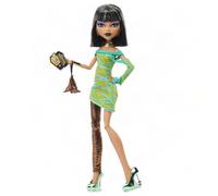 Monster High Dawn of the Dance Cleo De Nile Poupée reproduite | Boo-riginal Creeproduction Cleo De Nile avec robe de fête, accessoires comme sac, photos, invitation et support, JKM47