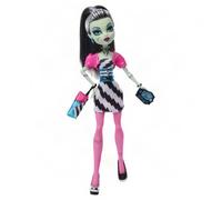 Monster High Dawn of The Dance Frankie Stein Poupée reproduite | Boo-riginal Creeproduction Frankie Stein avec robe de fête, accessoires, sac, photos, invitation et support, JKM46