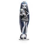 Monster High Drame au Cinéma Poupée Frankie Stein, poupée de collection en noir et blanc avec mini-affiche de film et affiche de film grandeur nature, thème films d’horreur, jouets et cadeaux, HKN29