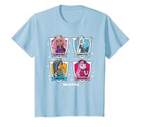 Monster High - Élève - Grille de Personnages T-Shirt, Enfant, Bleu Céleste, 6 Ans