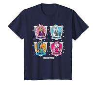 Monster High - Élève - Grille de Personnages T-Shirt, Enfant, Bleu Marine, 12 Ans