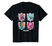 Monster High - Élève - Grille de Personnages T-Shirt, Enfant, Noir, 10 Ans