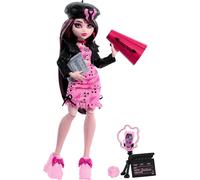 Monster High Draculaura Journal Secret des Horreurs Poupée et Accessoires sur Le thème du Club de cinéma avec Blouson Universitaire, Album de, Script et Accessoires de cinéma, HXW30