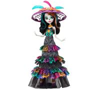 Monster High Fêtes de Fin d’Année Skelita Calaveras Poupée Día de Muertos 2024 à Collectionner avec Chapeau La Catrina, Robe Papel Picado et Emballage prêt à Exposer, HXH99