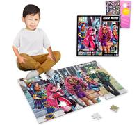 Monster High Floor Puzzle pour enfants - Ensemble avec puzzle de sol de 120 pièces pour filles et autocollants, plus | Puzzle Monster High pour filles, enfants