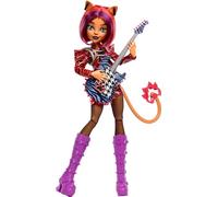 Monster High Journal des Horreurs Poupée Toralei et Accessoires sur Le thème du Club de Musique des Monstres, avec Blouson Universitaire, Album de, Guitare et Microphone, HXW32