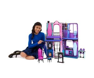Monster High Maison de poupée Boo-Tique Hotel | Ensemble de jeu pliable avec surprises effrayantes dans chaque pièce. Plus de 13 accessoires et meubles inclus, JBF16