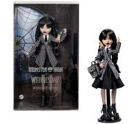 Monster High - Mercredi Addams En Uniforme - Poupée Wednesday Avec La Chose