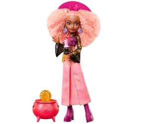 Monster High Moonspell Magic par Monster High Poupée Rae Lumina | Sorcière du soleil en jupe rose, avec chaudron surprise, accessoires : bougie, chapeau, livre de sortilèges, JMB91