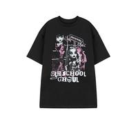 Monster High T-Shirt Noir Haute Femme | Tee-Shirt Graphique Old School Ghoul | Haut décontracté à Manches Courtes | Impression de Personnages