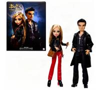 Monster High Skullector Buffy contre les vampires Coffret 2 poupées | Buffy et Angel coffret collection, vêtements similicuir, accessoires comme pieu et arbalète, socles, JLL00