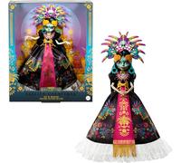 Monster High Poupée Día de Muertos Skelita Calaveras 2025 à Collectionner, Robe d’Inspiration aztèque avec des Accessoires colorés comme Une Coiffe et Un Collier, JDR63 JDR63