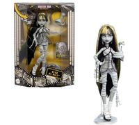 Monster High Poupée Drame au Cinéma Cleo De Nile, Reproduction en Noir et Blanc de Cleo De Nile à Collectionner avec Mini-Affiche de Film et Affiche de Film Grandeur Nature, JDR65
