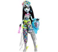 Monster High Poupée Frankie Stein Monster Fest Poupée avec Tenue Glamour du Monster Fest et Accessoires sur Le thème du Festival comme des en-Cas, Une Affiche de Groupe, HXH79