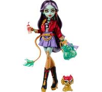 Monster High Poupée Jinafire Long, dragon avec animal Cloudy « Yun Yun » et 7 accessoires comme un carnet de croquis, une boisson au yaourt, un sac à dos et plus encore, HYV58
