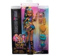 Monster high - poupee nefera de nile momie royale avec lavish et 7 accessoires chic - eleve lycee - set jouet fille et carte