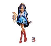 Monster High Poupée Robecca Steam – Chemisier bleu, pingouin Capitaine Penny, 7 accessoires JMB81