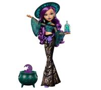Monster High Poupée Willow Thorne la Sorcière de la Nature et Son Aide auditive, avec des Accessoires comme Le Chaudron Surprise et Un Pot à Herbes
