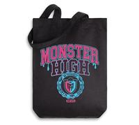 Monster High Sac fourre-tout noir Be Yourself pour femme | Design cartoon classique avec inscription, BE YOURSELF, EST. 2011" | Idéal pour transporter vos effets personnels
