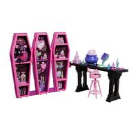 Monster High Coffret Salle des Potions Draculaura, +12 pièces, chauve-souris Comte Fabulous, JBF15