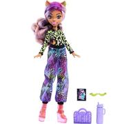 Monster High Scare-adise Island Clawdeen Wolf Poupée avec Maillot de Bain, Jogging et Accessoires de Plage comme visière, Bouteille d'eau et Livre