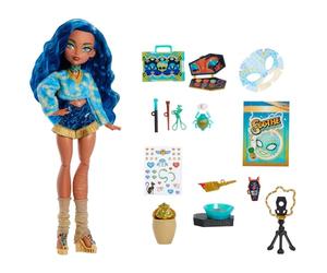 Monster High Secrets de Frayeurs Poupée Cleo De Nile | Set d'accessoires à déballer avec 13 surprises réalistes dont un masque, produits de maquillage et kit poterie, JMG74